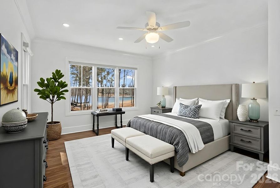 Virtually staged primary bedroom Virtually staged primary bedroom