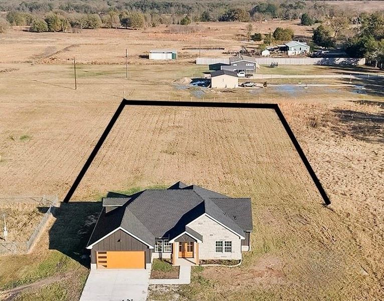 Aerial view of sparsely populated area