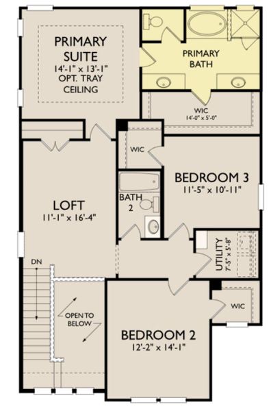2D floor plan layout of this home in Lariat, Liberty Hill, TX (Image 6).