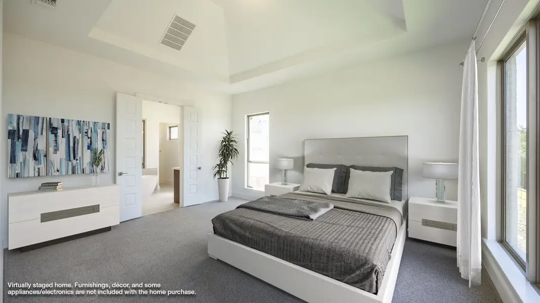 Furnished interior view inside a new home in Parkside On The River West 60', Georgetown (Image 6).