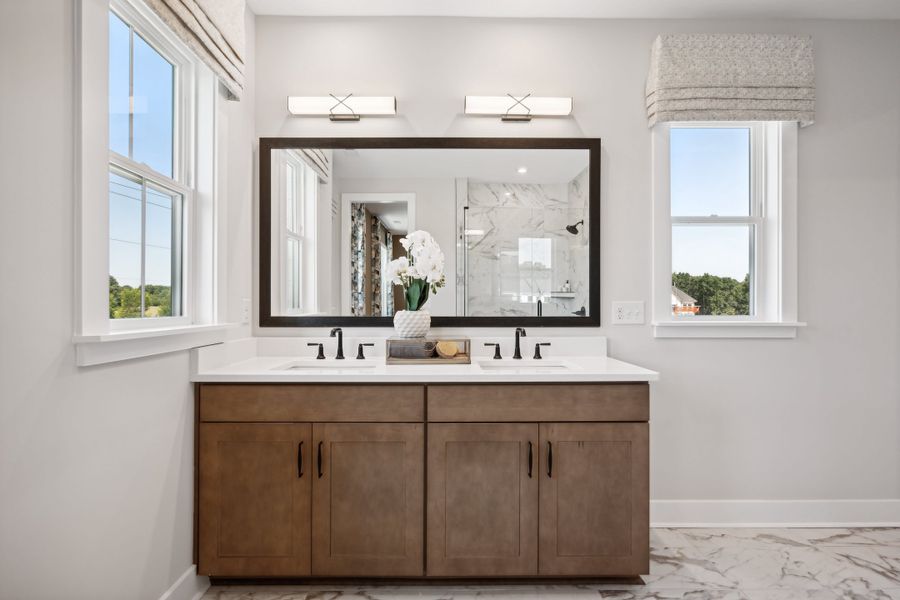Representative furnished interior of a home built from the Torrence by Tri Pointe Homes in Seven Oaks, Belmont (Image 39).