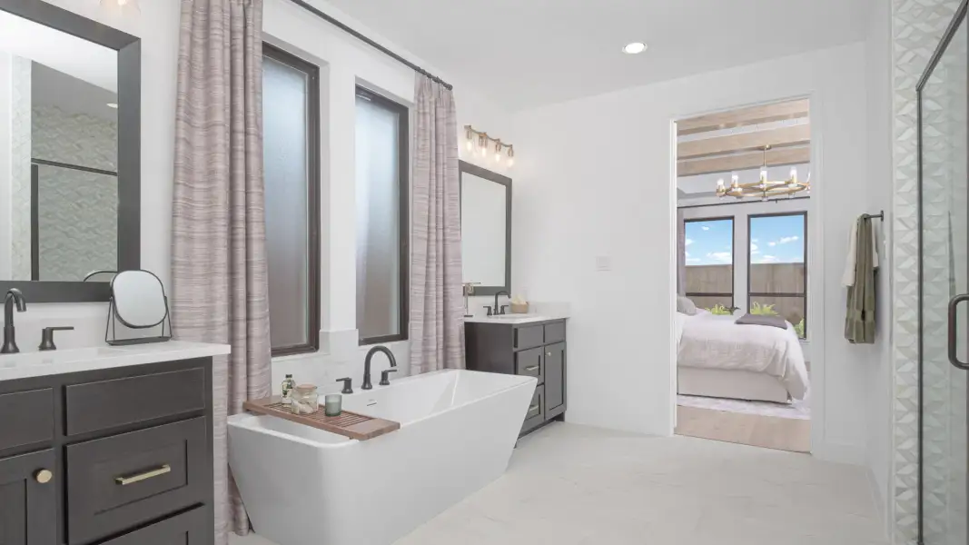 Representative furnished interior of a home built from the 3553W by Perry Homes in Canyon Falls, Northlake (Image 10).