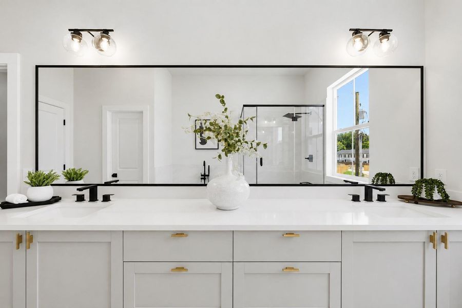Oversized dual vanities Oversized dual vanities