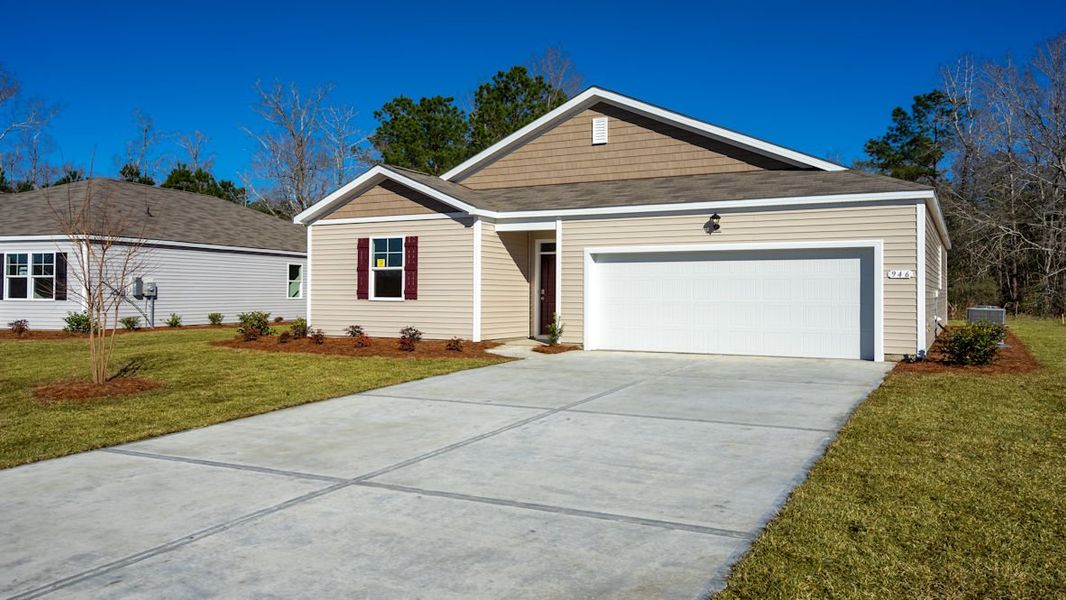 Representative exterior photo of a completed home built from the KERRY by D.R. Horton in The Reserve at Wild Horse, Conway, SC (Image 20).