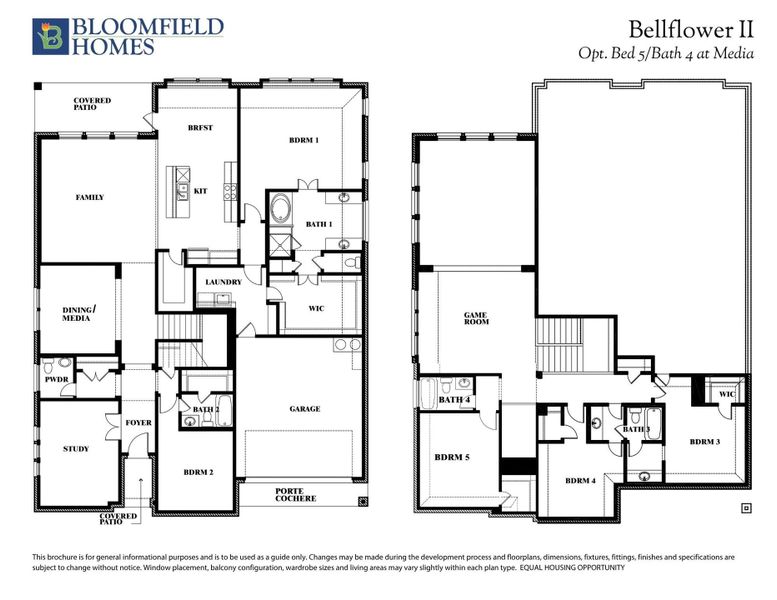 Bellflower II Floor Plan with Opt Bed 5/Beth 4 at Media Bellflower II Floor Plan with Opt Bed 5/Beth 4 at Media