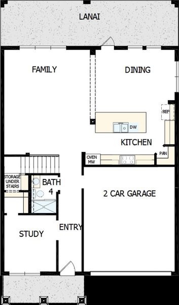 2D floor plan layout of this home in South Tampa - Urban Collection, Tampa, FL (Image 2).