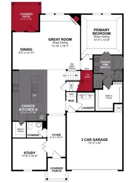 2D floor plan layout of this home in Stark Farms, Denton, TX (Image 3).