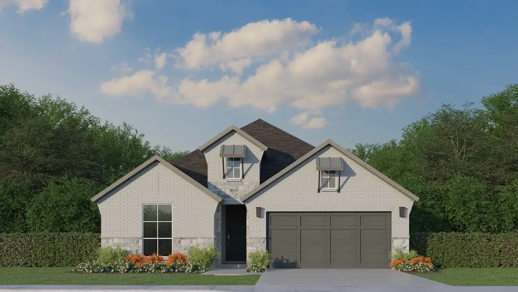 Plan 1532 Elevation C with Stone