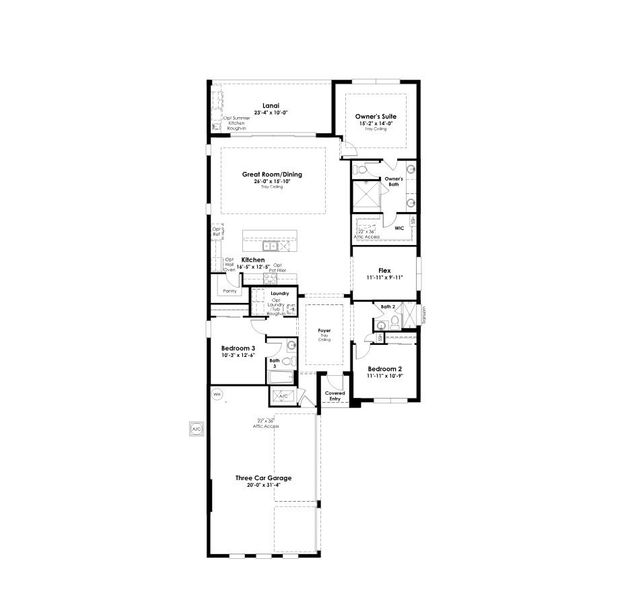 2D floor plan layout of this home in Woodland Preserve, Parrish, FL (Image 5). 2D floor plan layout of this home in Woodland Preserve, Parrish, FL (Image 5).