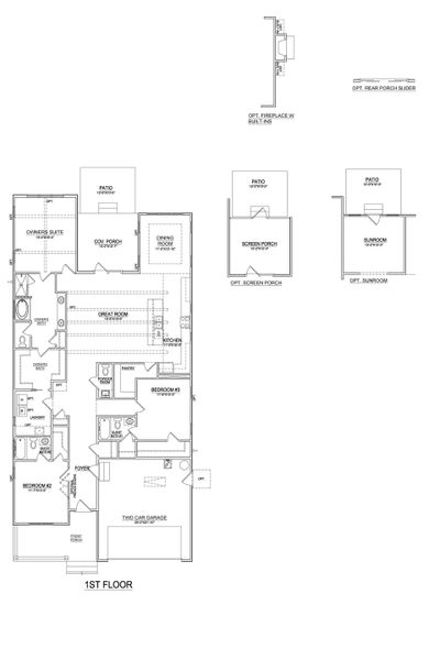 2D floor plan layout for the Beckett by Bill Clark Homes in Riverside Cove, Wilmington, NC (Image 5).