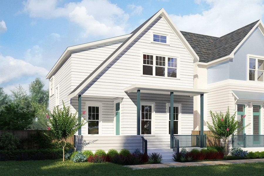 Front exterior of a new home in Kolbe Farms, Houston, TX, highlighting curb appeal (Image 1). Front exterior of a new home in Kolbe Farms, Houston, TX, highlighting curb appeal (Image 1).