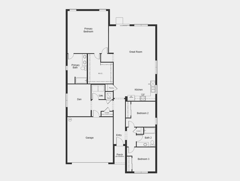2D floor plan layout for the Plan 2168 by KB Home in Oasis Reserve, Orlando, FL (Image 3).