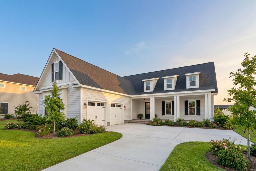 Representative exterior photo of a completed home built from the Arrow Wood by Homes by Dickerson in Nexton, Summerville, SC (Image 10). Representative exterior photo of a completed home built from the Arrow Wood by Homes by Dickerson in Nexton, Summerville, SC (Image 10).