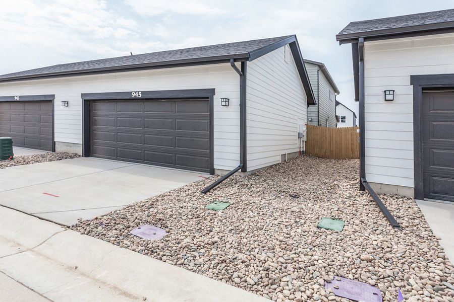 Exterior details and patio area of a home in Prairie Song, Windsor (Image 26). Exterior details and patio area of a home in Prairie Song, Windsor (Image 26).