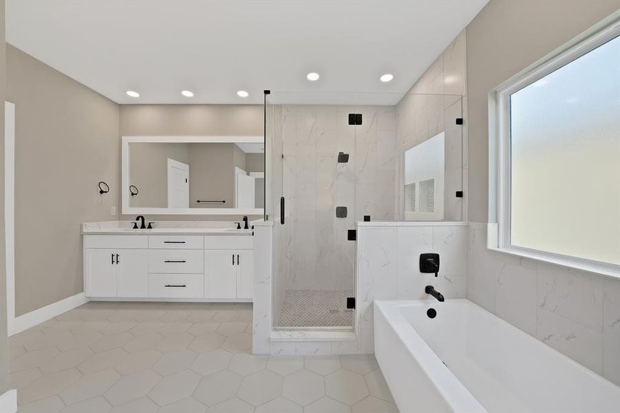 Furnished interior view inside a new home in , The Colony (Image 12).