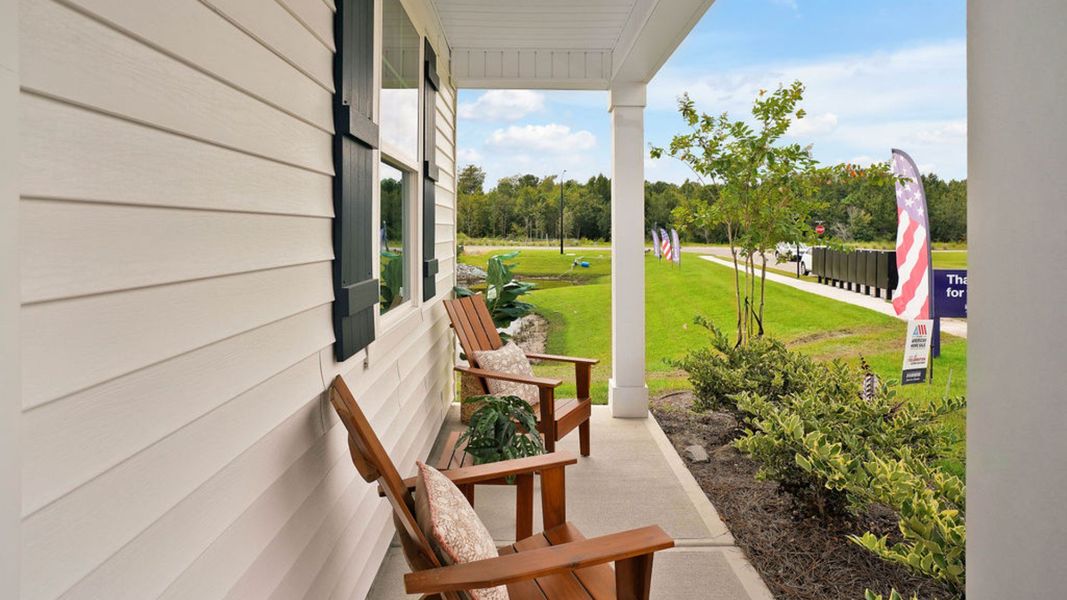Representative exterior details of a home built from the CALI by D.R. Horton in Grayson Park, Leland (Image 2).