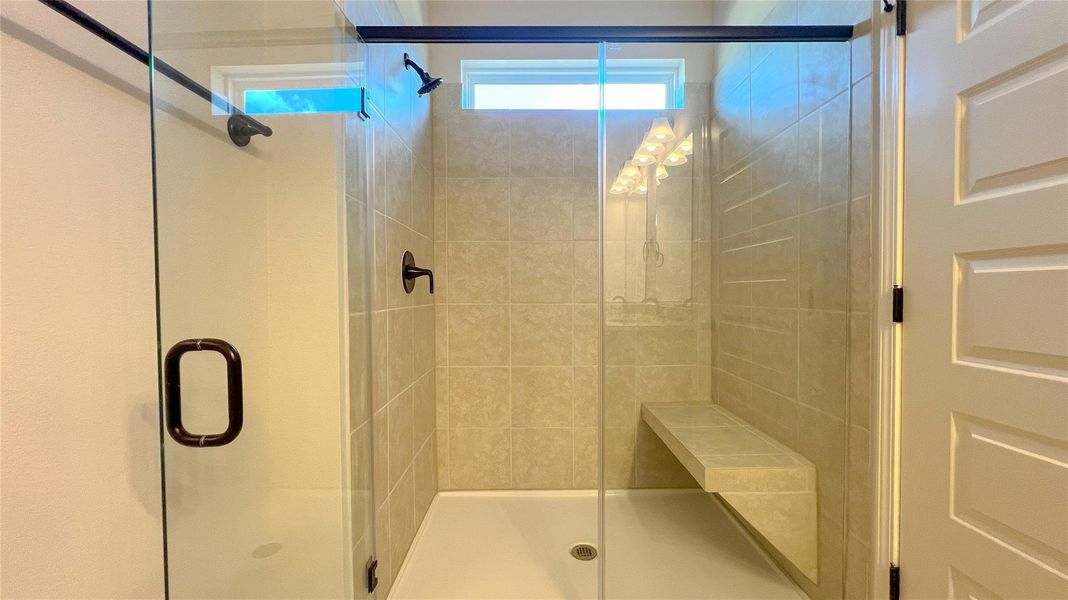 The Blue Jay II- Primary Bathroom with Large Walk-in Shower with Bench Seat