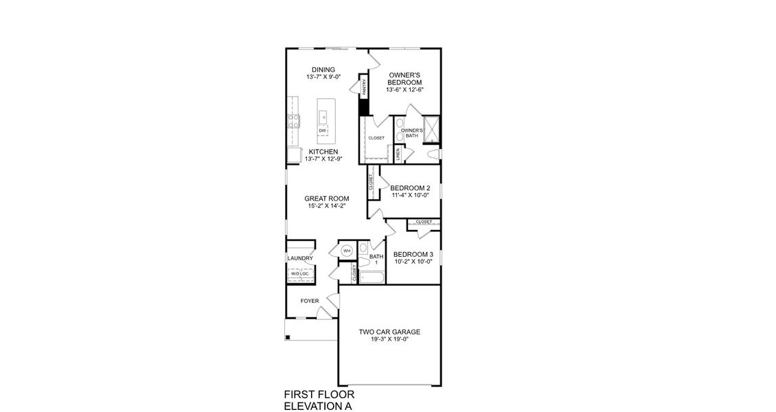 2D floor plan layout for the Rosewood by Ryan Homes in Aspen Meadows, Hampton, GA (Image 2). 2D floor plan layout for the Rosewood by Ryan Homes in Aspen Meadows, Hampton, GA (Image 2).