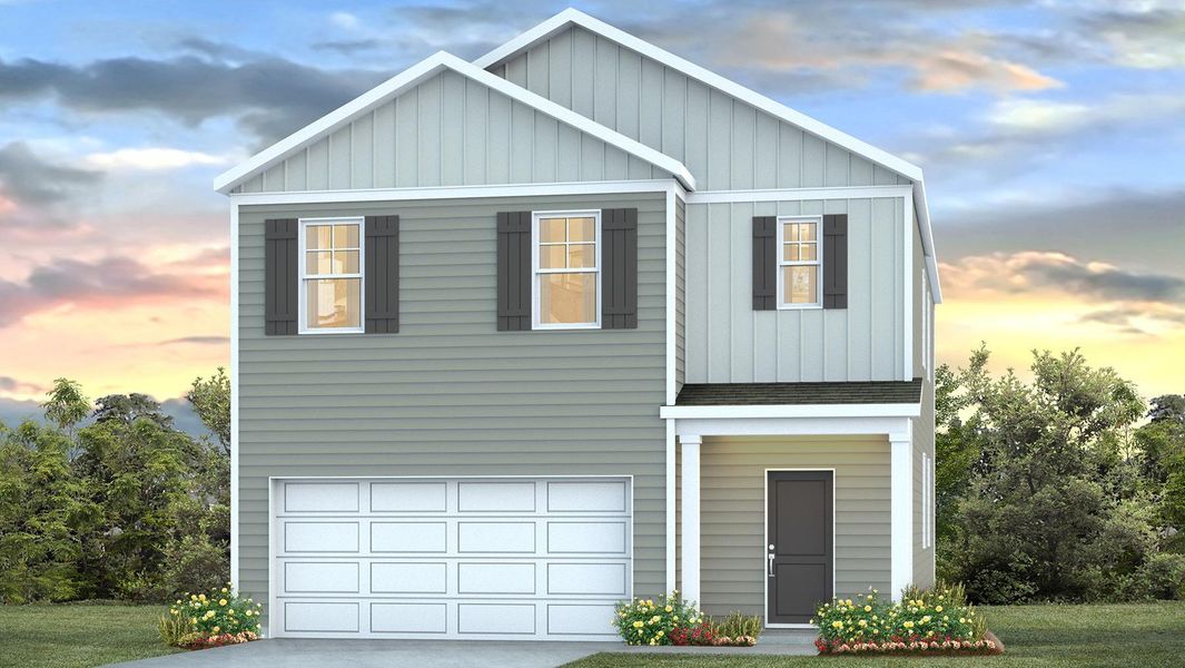 Representative exterior photo of a completed home built from the Robie by D.R. Horton in Hunter's Branch, Hopkins, SC (Image 4).