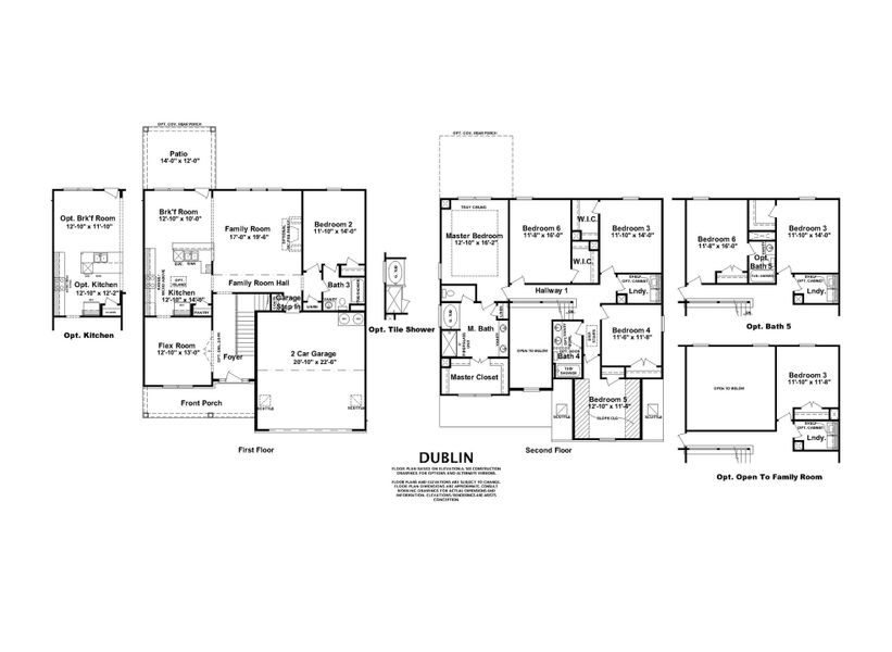 2D floor plan layout for the Dublin by Ivey Homes in Tillery Park, Grovetown, GA (Image 4).