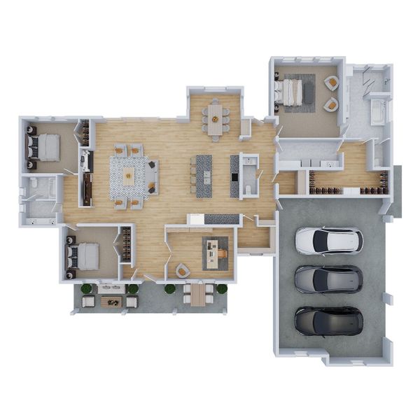 2D floor plan layout for the Lincoln III by Cope Homes in Capitol Hill, Anna, TX (Image 8).