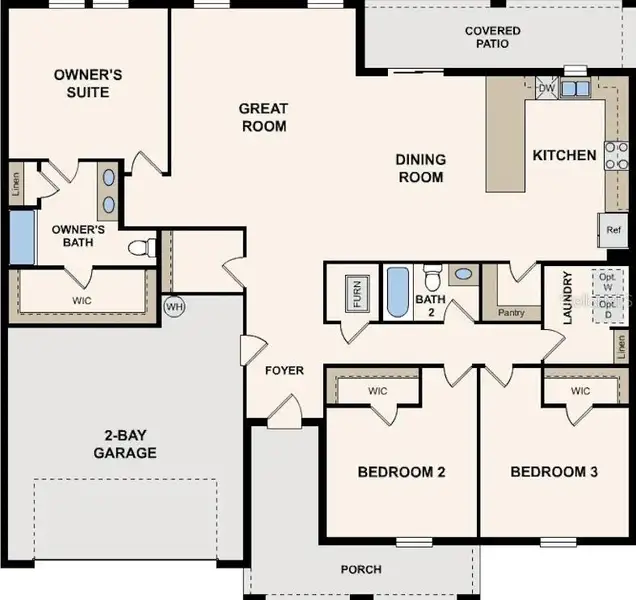 2D floor plan layout of this home in Royal Highlands Estates at Royal Highlands, Weeki Wachee, FL (Image 2).