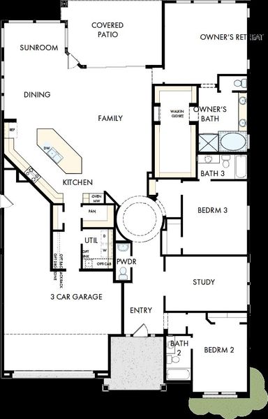 2D floor plan layout of this home in Meridian at Northpointe at Vistancia, Peoria, AZ (Image 2). 2D floor plan layout of this home in Meridian at Northpointe at Vistancia, Peoria, AZ (Image 2).