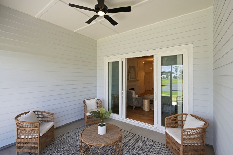 Exterior details and patio area of a home in The Sanctuary at Sunset Beach, Sunset Beach (Image 31).