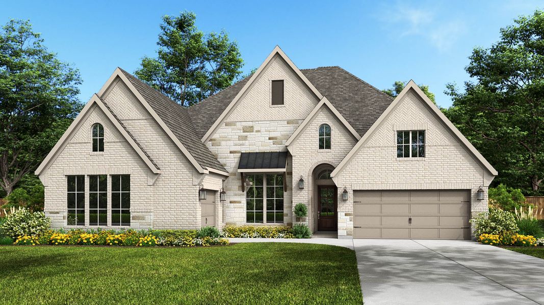 Representative exterior photo of a completed home built from the 616A by Britton Homes in Walsh, Aledo, TX (Image 8). Representative exterior photo of a completed home built from the 616A by Britton Homes in Walsh, Aledo, TX (Image 8).