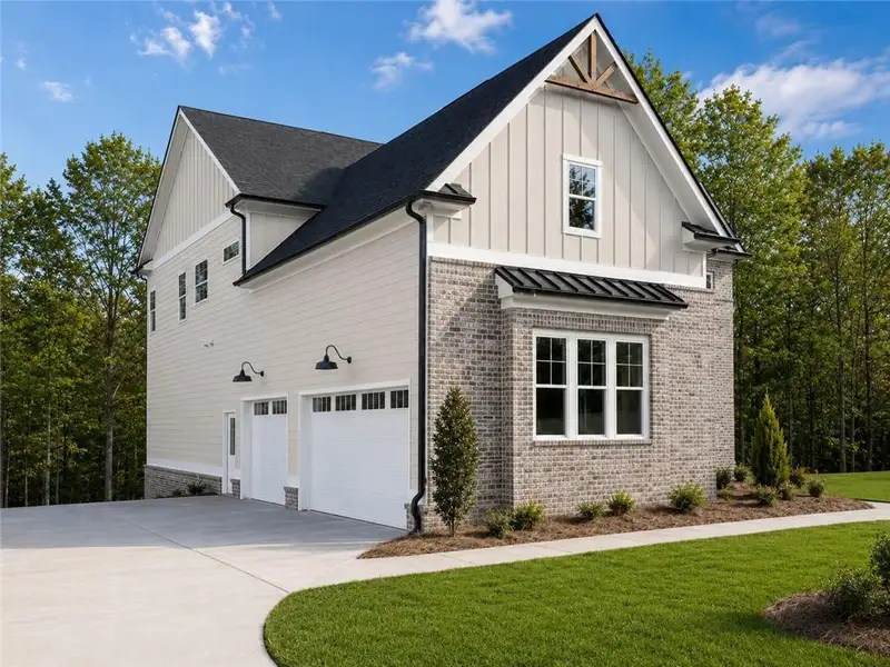 Front exterior of a new home in , Pendergrass, GA, highlighting curb appeal (Image 1). Front exterior of a new home in , Pendergrass, GA, highlighting curb appeal (Image 1).