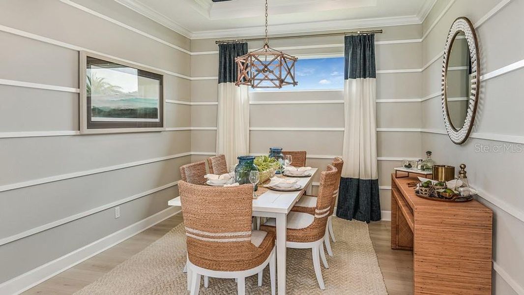 Furnished interior view inside a new home in Esplanade at Azario Lakewood Ranch, Bradenton (Image 8). Furnished interior view inside a new home in Esplanade at Azario Lakewood Ranch, Bradenton (Image 8).