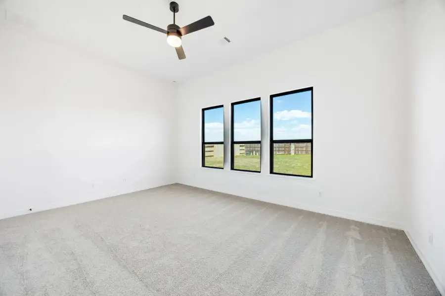 Primary bedroom. Sample product photo. Actual exterior and interior selections may vary by homesite. Photo may be virtually staged.