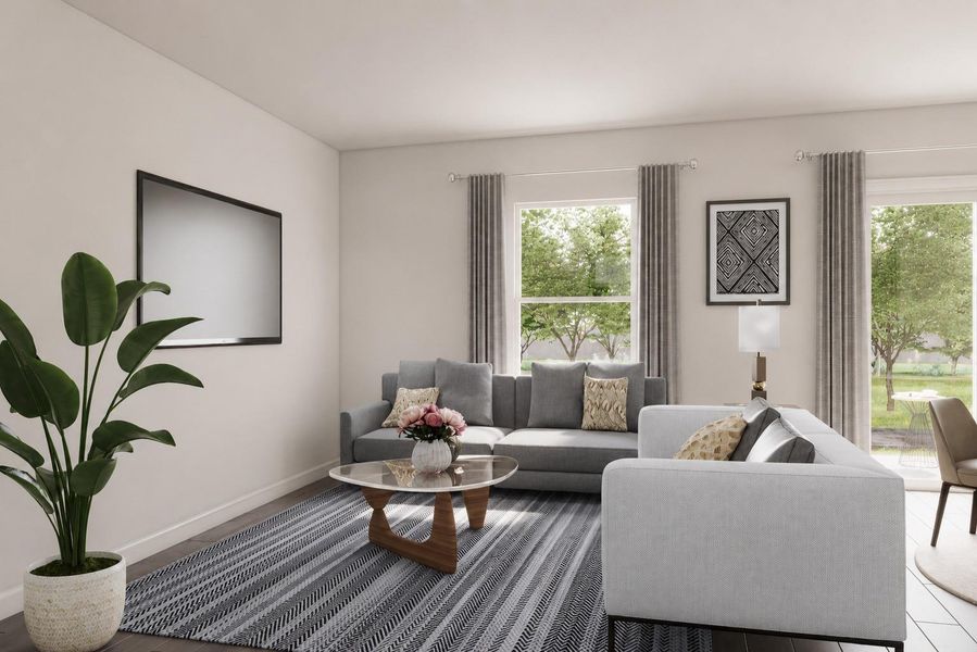 Furnished interior view inside a new home in Pirate's Cove Estates, Vidor (Image 8).