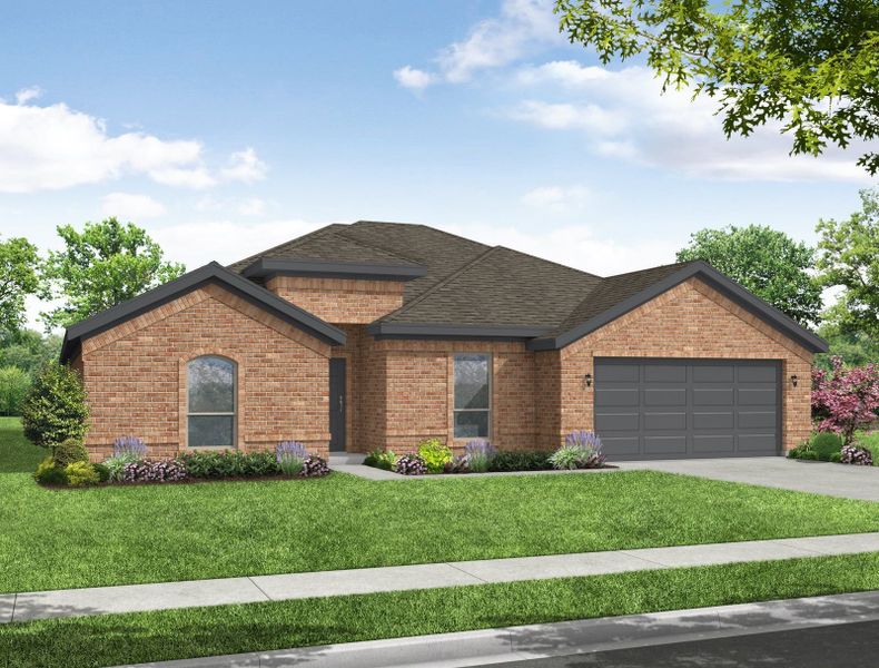 Representative exterior photo of a completed home built from the Walden II by Impression Homes in Mountain Valley Lake, Burleson, TX (Image 2). Representative exterior photo of a completed home built from the Walden II by Impression Homes in Mountain Valley Lake, Burleson, TX (Image 2).