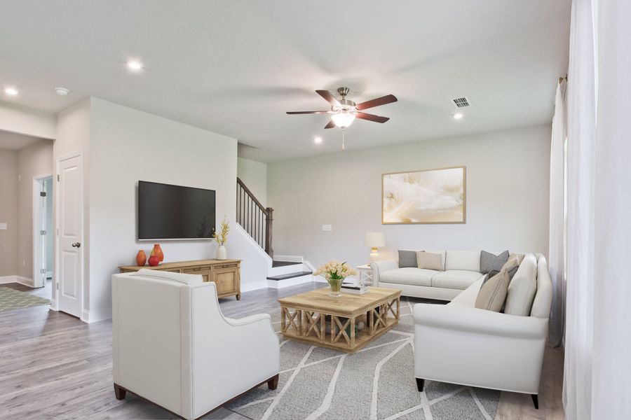 Representative furnished interior of a home built from the Fulton II by Beazer Homes in Cambridge at Steels Bridge, Canton (Image 8).