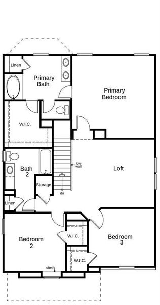 This floor plan features 3 bedrooms, 2 full baths, 1 half bath and over 2,100 square feet of living space.