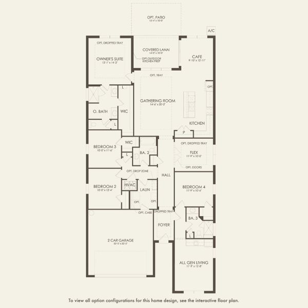 2D floor plan layout for the Concord by Pulte Homes in Lakehaven Estates, Clermont, FL (Image 4).