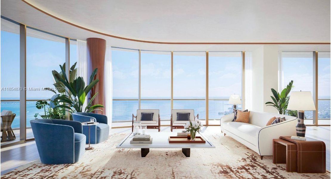 Furnished interior view inside a new home in Cipriani Residences Miami, Miami (Image 5).