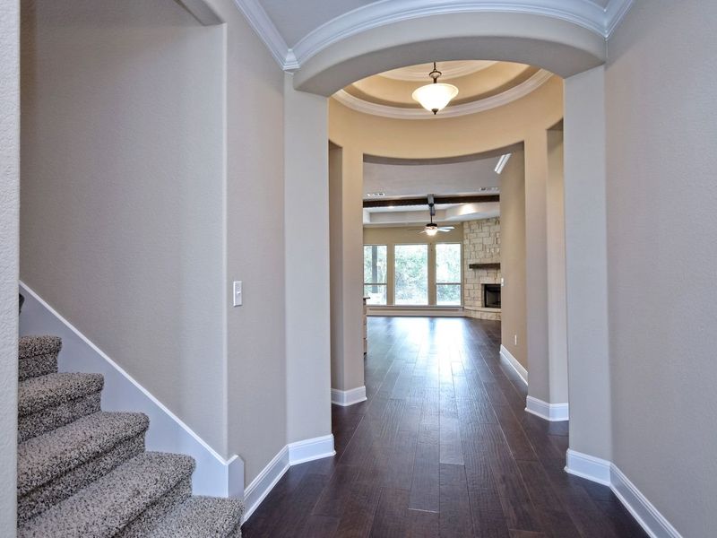 Representative unfurnished interior of a home built from the Madera II by Giddens Homes in Scofield Farms Estates, Georgetown (Image 388).
