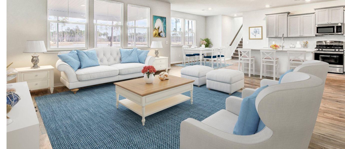 Furnished interior view inside a new home in Heron's Walk at Summers Corner, Summerville (Image 4).