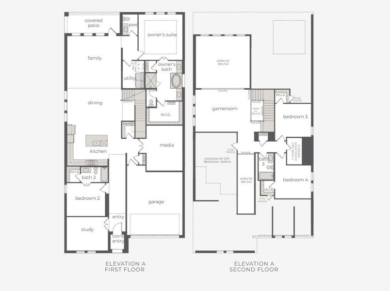 2D floor plan layout for the Percy by Normandy Homes in Painted Tree - Woodland West, McKinney, TX (Image 3).