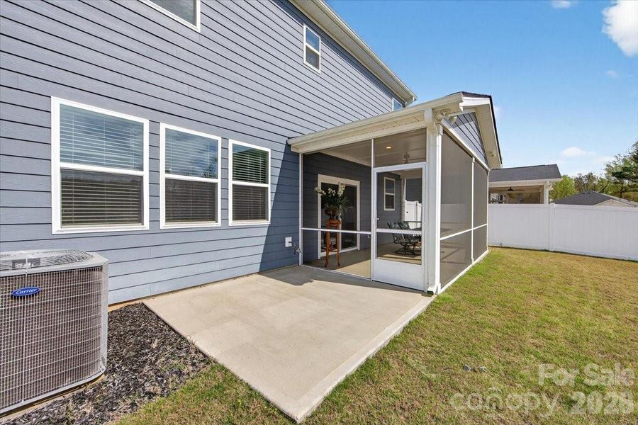 Additional concrete pad with natural gas line for grill.