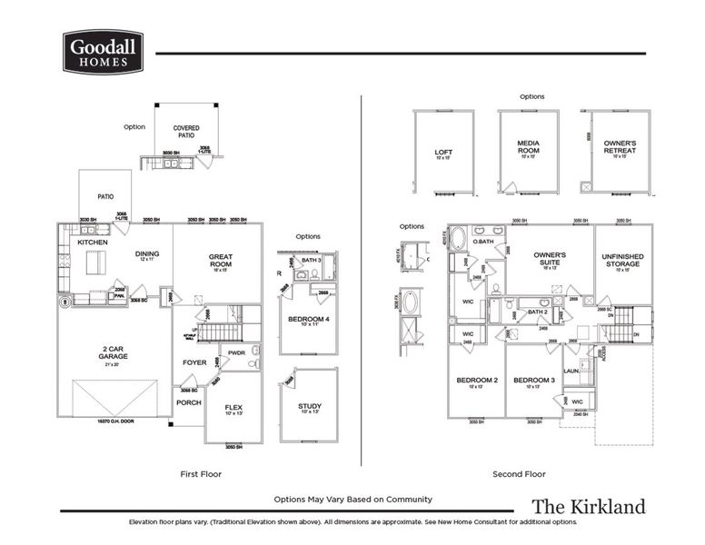 The Kirkland with Kitchen Island and Signature Owner's Bath (R2)