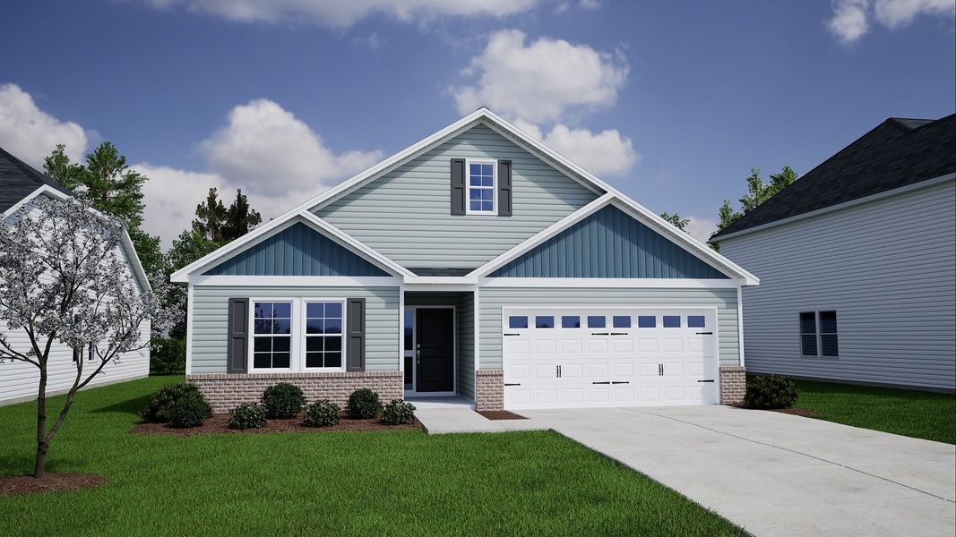 Representative exterior photo of a completed home built from the Gwinnett - Genesis Value Collection by Mungo Homes in Killians Crossing, Blythewood, SC (Image 30).