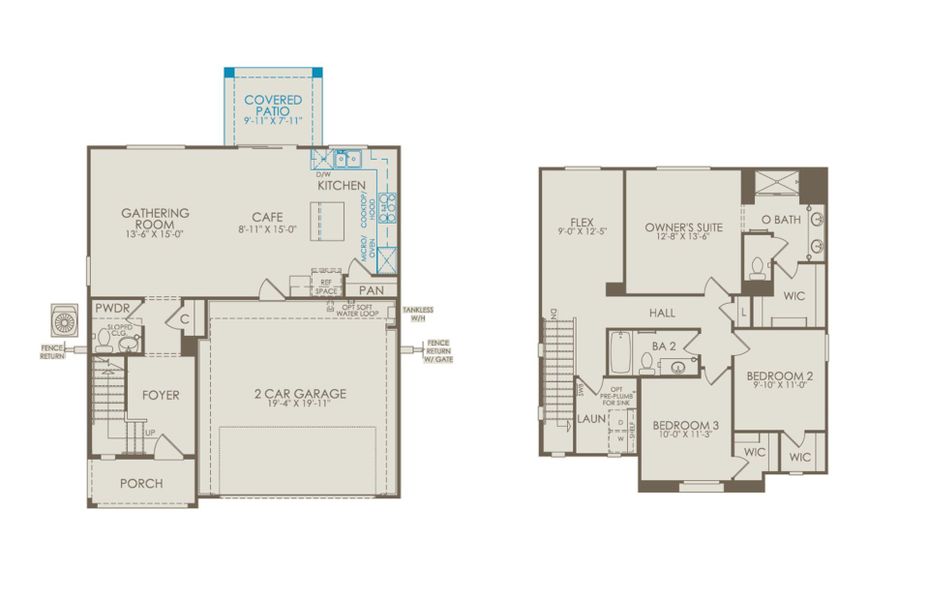 2D floor plan layout of this home in Asante- Atrium Series, Surprise, AZ (Image 4).