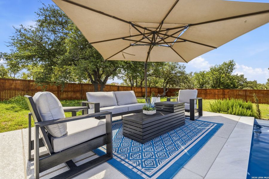 Exterior details and patio area of a home in Megan's Landing, Castroville (Image 24). Exterior details and patio area of a home in Megan's Landing, Castroville (Image 24).