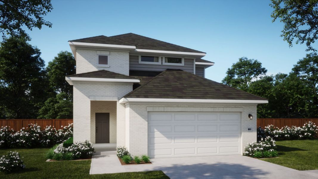 Elevation A | Ella at Village at Manor Commons in Manor, TX by Landsea Homes