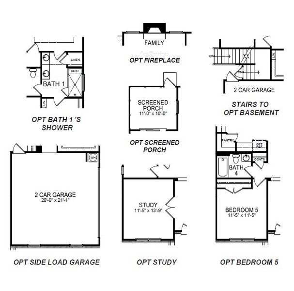 2D floor plan layout for the Windsor by D.R. Horton in Harrison Valley, Simpsonville, SC (Image 5).