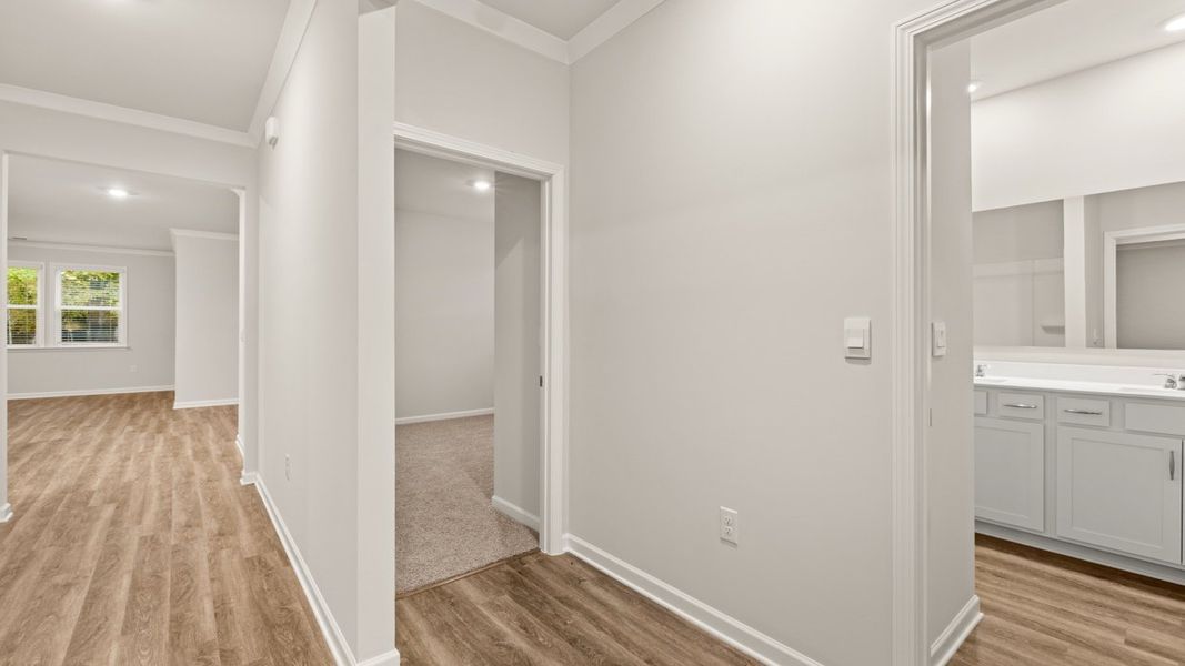 Representative unfurnished interior of a home built from the GROVER Express by D.R. Horton in Kingston Ranch at Lake Oconee, Buckhead (Image 18). Representative unfurnished interior of a home built from the GROVER Express by D.R. Horton in Kingston Ranch at Lake Oconee, Buckhead (Image 18).