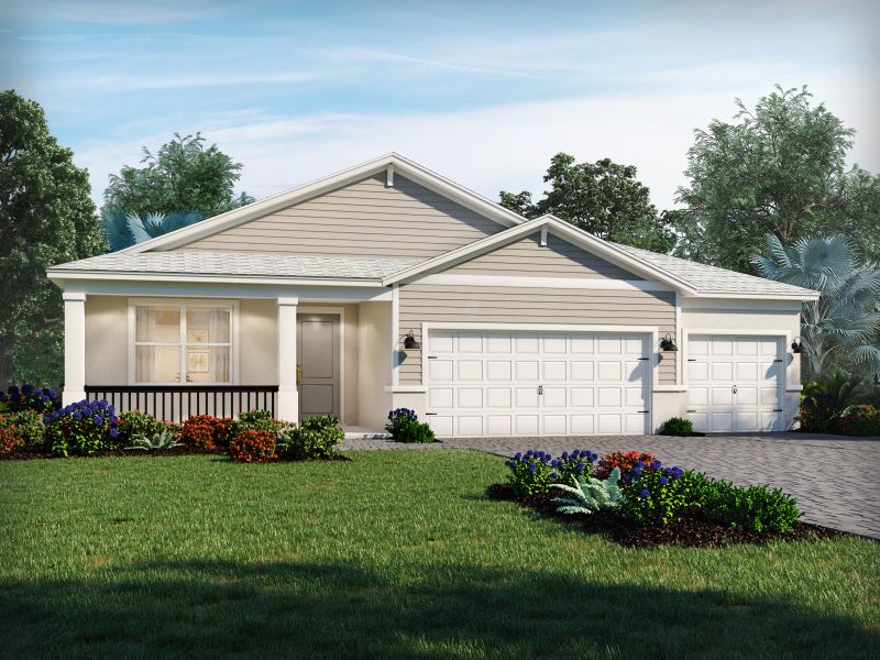 Representative exterior photo of a completed home built from the Willet by Meritage Homes in Crescent Lakes - Signature Series, Punta Gorda, FL (Image 1).